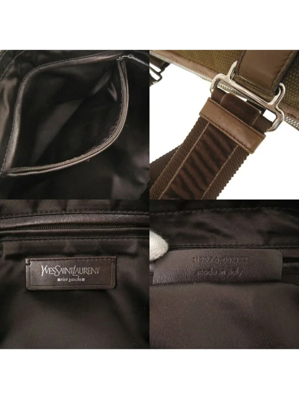 Saint Laurent Mini Boston Canvas Brown Handbag